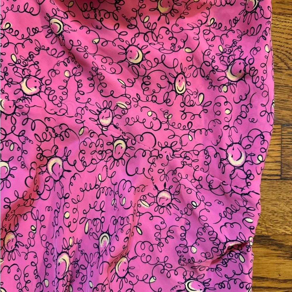 Diane von Furstenberg Smiley Face Pink Patterned Maxi Dress - Picture 3 of 5